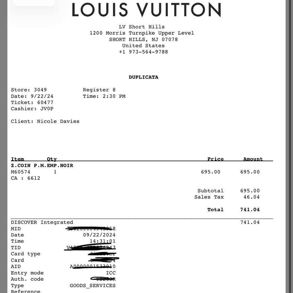 Louis Vuitton Black Embossed Wallet - Picture 5 of 5
